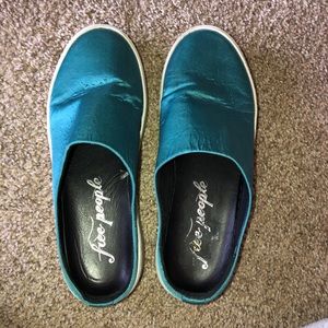 Free People Teal Slide Ons